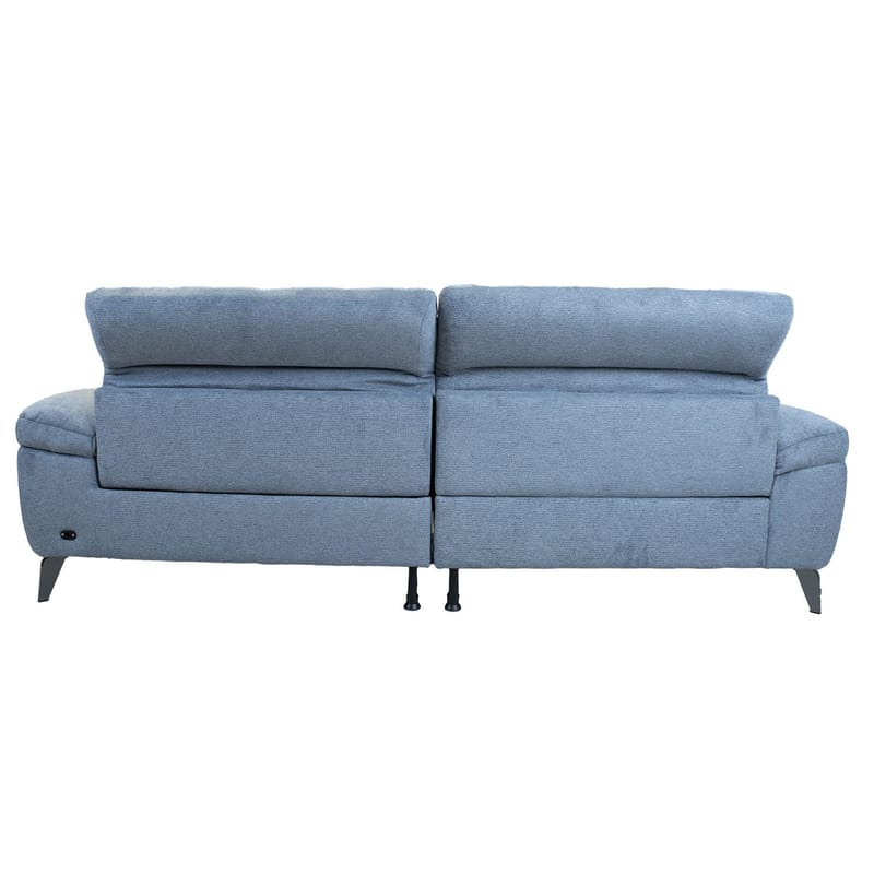 Hjørnesofa HOME4YOU Luzern elektrisk recliner Blågrå Venstre hjørne - blågrå - Møbler - Sofaer - Reclinersofaer