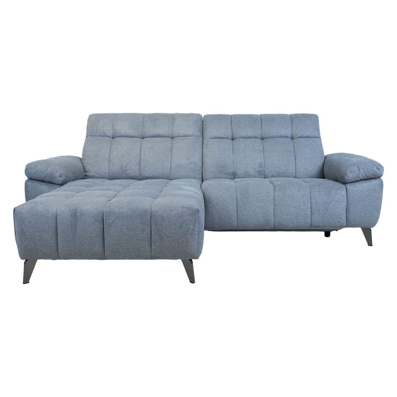 Hjørnesofa HOME4YOU Luzern elektrisk recliner Blågrå Venstre hjørne - blågrå - Møbler - Sofaer - Reclinersofaer