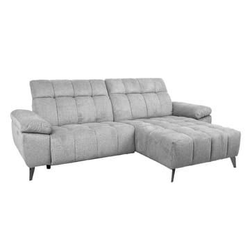 Hjørnesofa HOME4YOU Luzern elektrisk recliner Lys grå Høyre hjørne - lysegrå - Møbler - Sofaer - Reclinersofaer