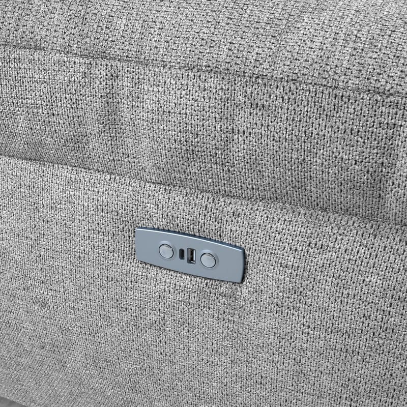 Hjørnesofa HOME4YOU Luzern elektrisk recliner Lys grå Høyre hjørne - lysegrå - Møbler - Sofaer - Reclinersofaer