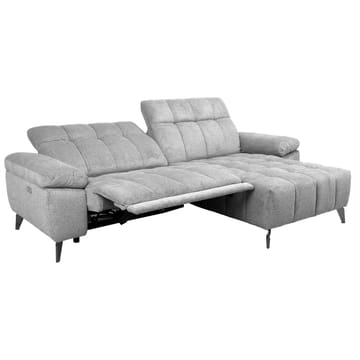 Hjørnesofa HOME4YOU Luzern elektrisk recliner Lys grå Høyre hjørne - lysegrå - Møbler - Sofaer - Reclinersofaer