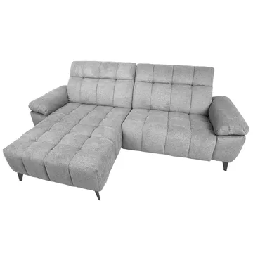 Hjørnesofa HOME4YOU Luzern elektrisk recliner Lys grå Venstre hjørne - lysegrå - Møbler - Sofaer - Reclinersofaer