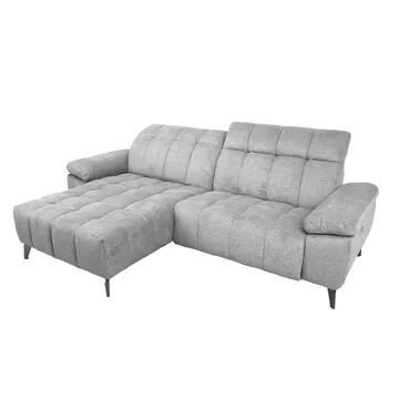 Hjørnesofa HOME4YOU Luzern elektrisk recliner Lys grå Venstre hjørne - lysegrå - Møbler - Sofaer - Reclinersofaer