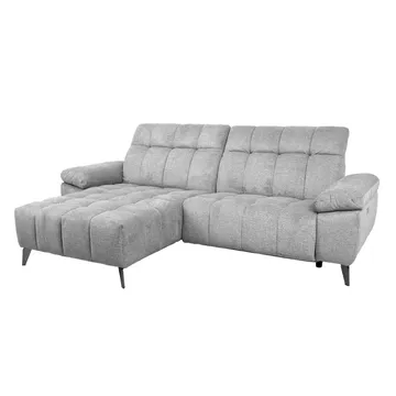 Hjørnesofa HOME4YOU Luzern elektrisk recliner Lys grå Venstre hjørne - lysegrå - Møbler - Sofaer - Reclinersofaer
