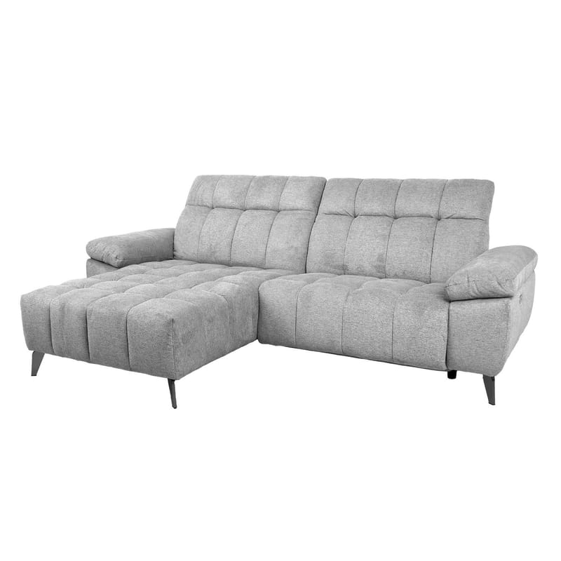 Hjørnesofa HOME4YOU Luzern elektrisk recliner Lys grå Venstre hjørne - lysegrå - Møbler - Sofaer - Reclinersofaer
