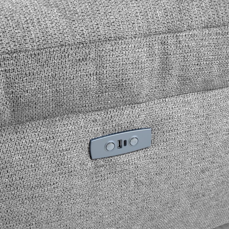 Hjørnesofa HOME4YOU Luzern elektrisk recliner Lys grå Venstre hjørne - lysegrå - Møbler - Sofaer - Reclinersofaer