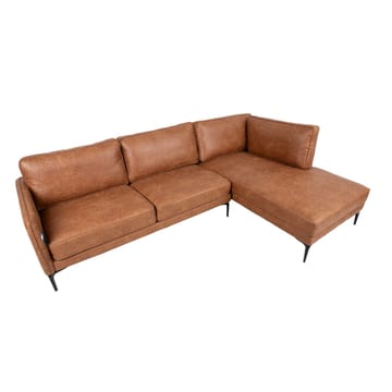 Hjørnesofa HOME4YOU Sofia Brun Høyre hjørne - brun - Møbler - Sofaer - Skinnsofaer