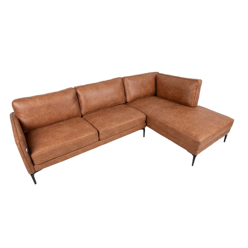 Hjørnesofa HOME4YOU Sofia Brun Høyre hjørne - brun - Møbler - Sofaer - Hjørnesofa