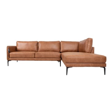 Hjørnesofa HOME4YOU Sofia Brun Høyre hjørne - brun - Møbler - Sofaer - Skinnsofaer