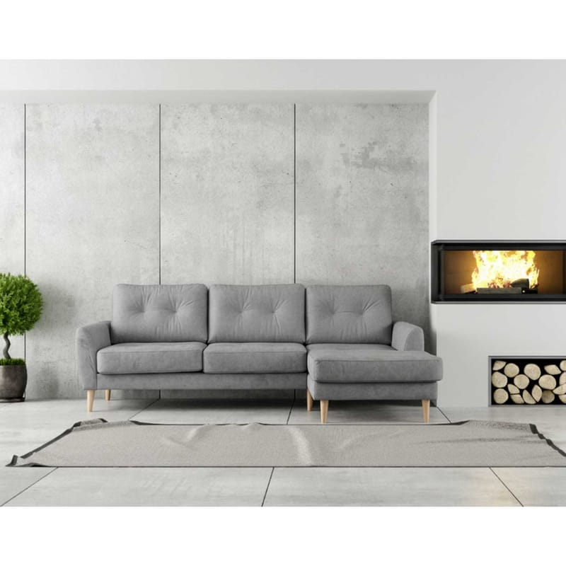 Hjørnesofa Ivarby Høyre - grå - Møbler - Sofaer - Hjørnesofa
