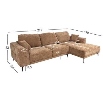 Hjørnesofa Monar Høyre - beige - Møbler - Sofaer - Hjørnesofa