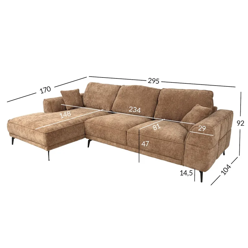 Hjørnesofa Monar Venstre - beige - Møbler - Sofaer - Hjørnesofa
