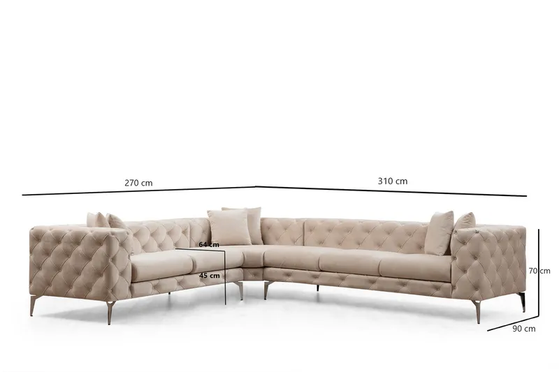 Beachport Hjørnesofa 6-seters - Beige - Møbler - Sofaer - Hjørnesofa