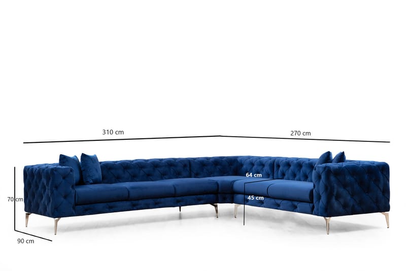Beachport Hjørnesofa 6-seters - Blå - Møbler - Sofaer - Hjørnesofa