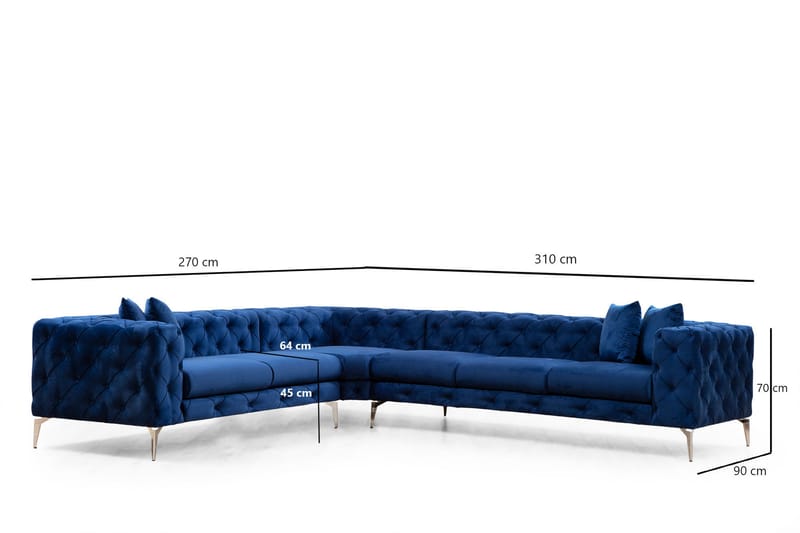 Beachport Hjørnesofa 6-seters - Blå - Møbler - Sofaer - Hjørnesofa