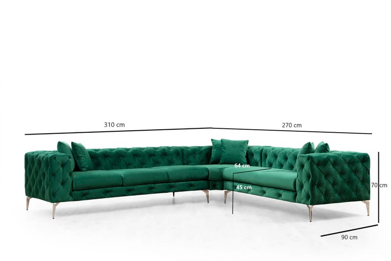 Beachport Hjørnesofa 6-seters - Grønn - Møbler - Sofaer - Hjørnesofa