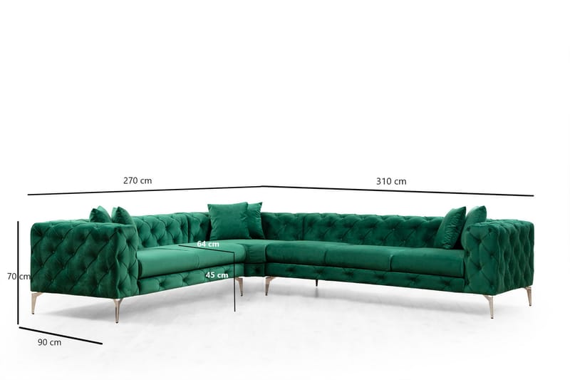 Beachport Hjørnesofa 6-seters - Grønn - Møbler - Sofaer - Hjørnesofa