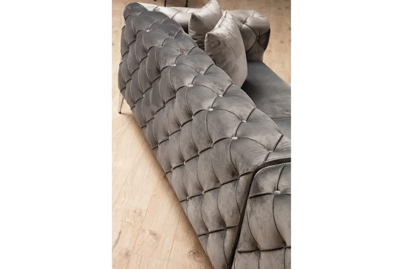 Beachport Stor Hjørnesofa 6-seters L-formet Avtagbart trekk - Antrasitt / Grå - Møbler - Sofaer - Hjørnesofa