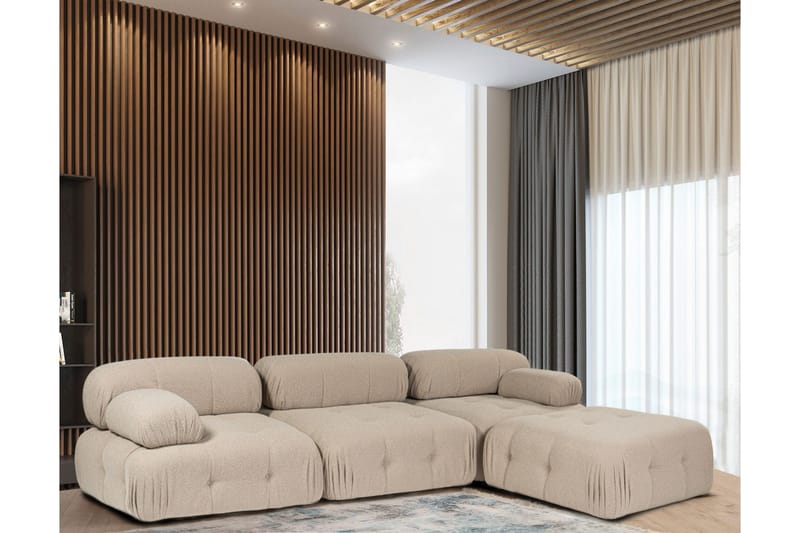 Belgin Hjørnesofa 3-seter, Peach