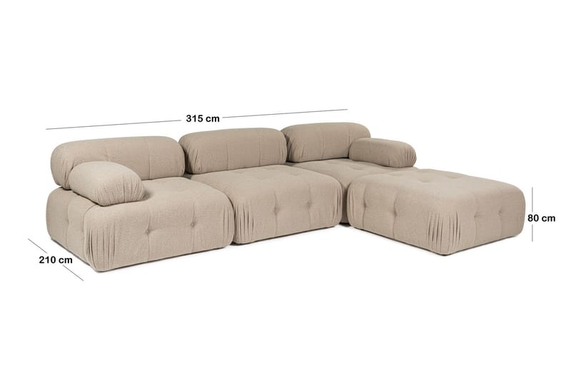 Belgin Hjørnesofa 3-seter - Peach - Møbler - Sofaer - Hjørnesofa