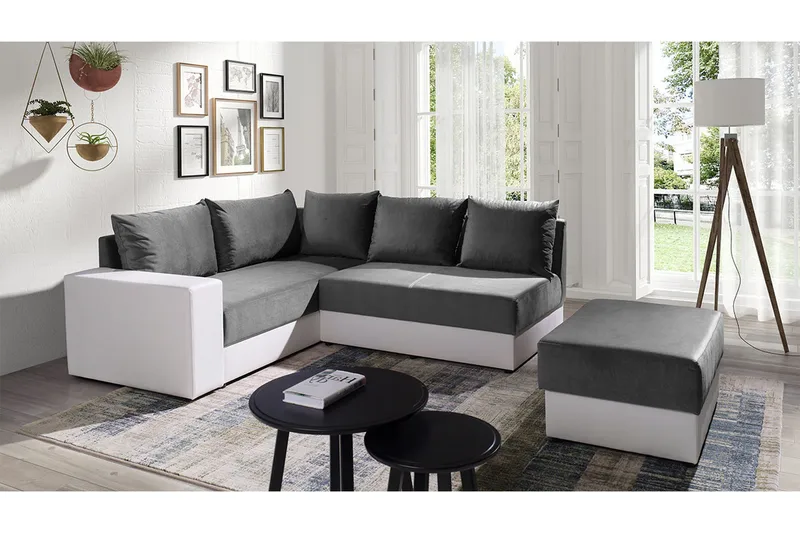 Bono Hjørnesofa Venstre - Grå/Hvit - Møbler - Sofaer - Hjørnesofa