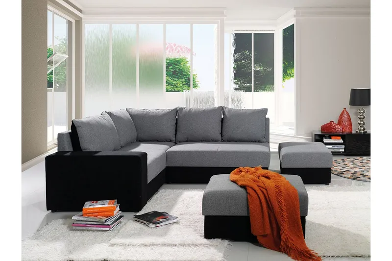 Bono Hjørnesovesofa, Hvit/Grå