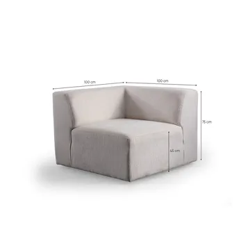 Branorin 5-seters Hjørnesofa med Sjeselong - Brun/Hvit - Møbler - Sofaer - Modulsofaer - Komplett modulsofa