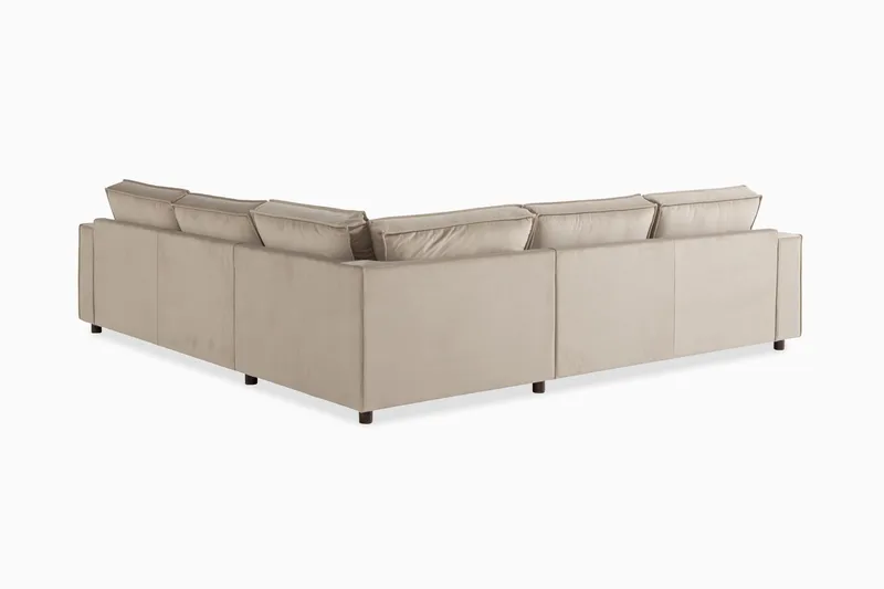 Cloudia Hjørnesofa Fløyel - Beige - Møbler - Sofaer - Hjørnesofa