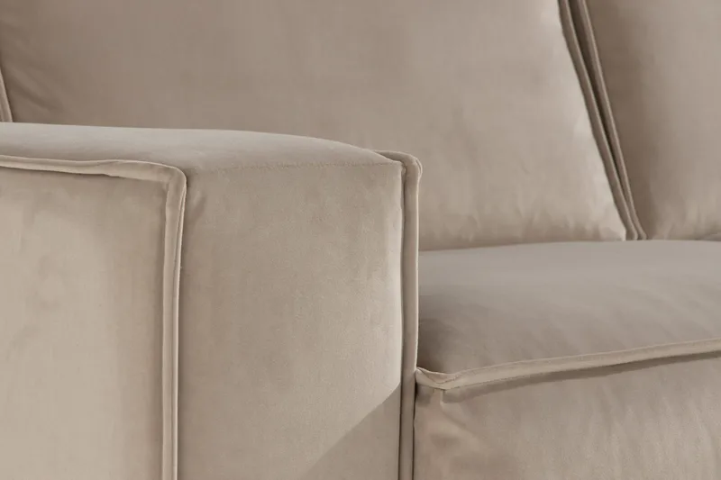 Cloudia Hjørnesofa Fløyel - Beige - Møbler - Sofaer - Hjørnesofa