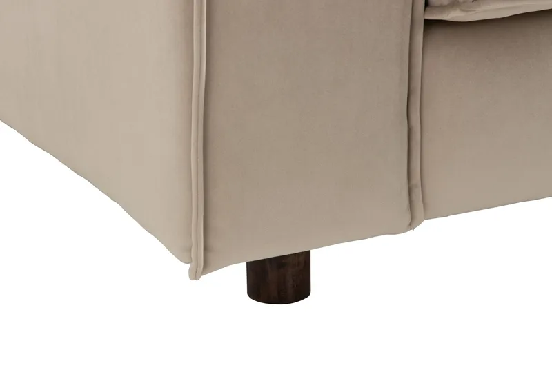 Cloudia Hjørnesofa Fløyel - Beige - Møbler - Sofaer - Hjørnesofa