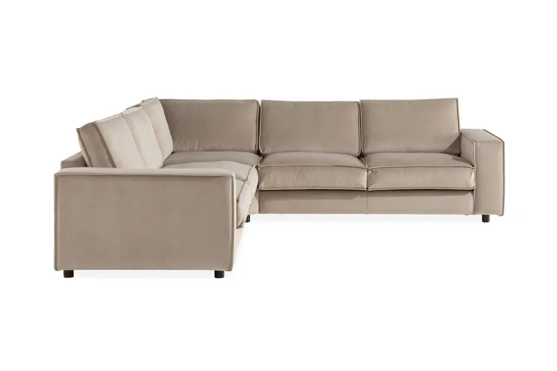 Cloudia Hjørnesofa Fløyel - Beige - Møbler - Sofaer - Hjørnesofa