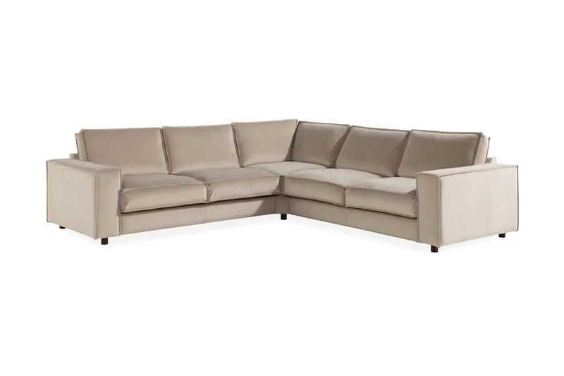 Cloudia Hjørnesofa Fløyel - Beige - Møbler - Sofaer - Hjørnesofa