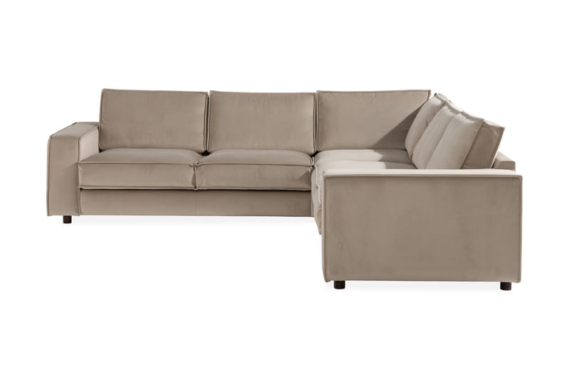 Cloudia Hjørnesofa Fløyel - Beige - Møbler - Sofaer - Hjørnesofa