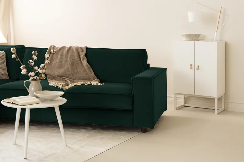 Cloudia Hjørnesofa Fløyel - Grønn - Møbler - Sofaer - Hjørnesofa