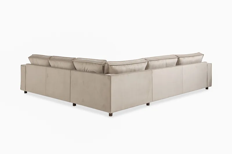 Cloudia Hjørnesofa Large Fløyel - Beige - Møbler - Sofaer - Hjørnesofa