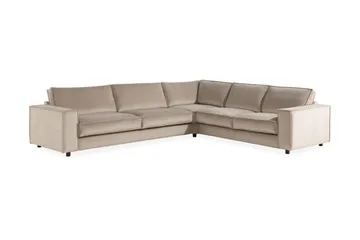Cloudia Hjørnesofa Large Fløyel - Beige - Møbler - Sofaer - Hjørnesofa