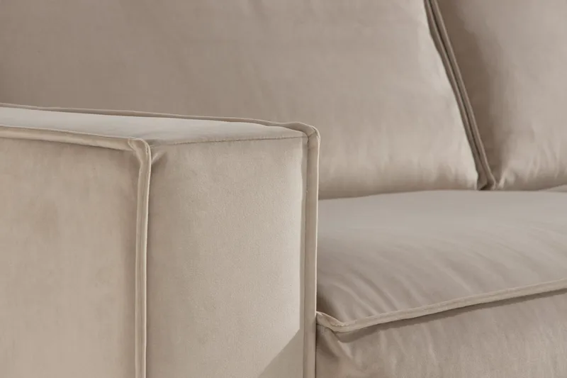 Cloudia Hjørnesofa Large Fløyel - Beige - Møbler - Sofaer - Hjørnesofa