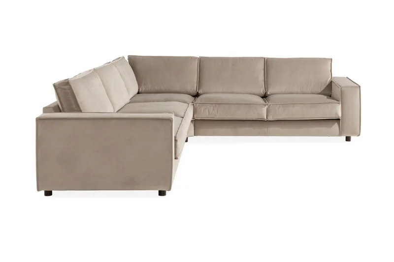 Cloudia Hjørnesofa Large Fløyel - Beige - Møbler - Sofaer - Hjørnesofa
