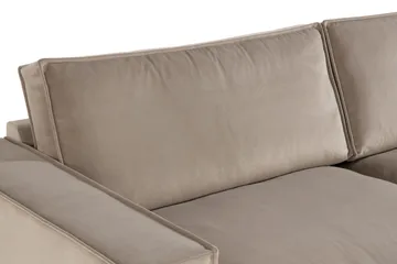 Cloudia Hjørnesofa Large Fløyel - Beige - Møbler - Sofaer - Hjørnesofa