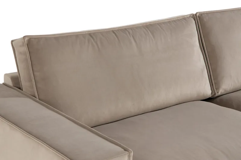 Cloudia Hjørnesofa Large Fløyel - Beige - Møbler - Sofaer - Hjørnesofa