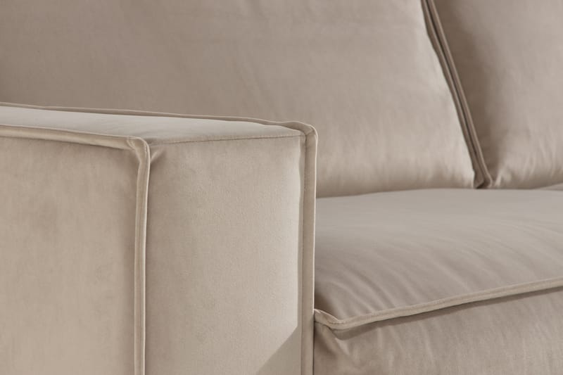Cloudia Hjørnesofa Large Fløyel - Beige - Møbler - Sofaer - Hjørnesofa