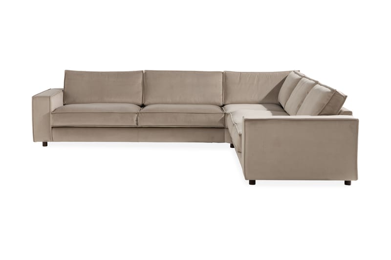 Cloudia Hjørnesofa Large Fløyel - Beige - Møbler - Sofaer - Hjørnesofa