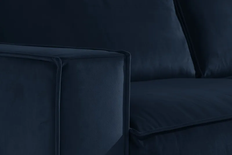 Cloudia Hjørnesofa Large Fløyel - Blå - Møbler - Sofaer - Hjørnesofa