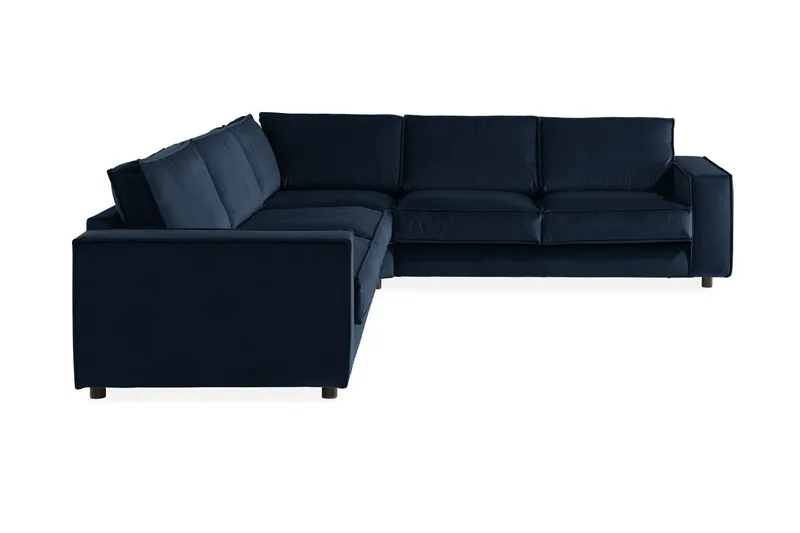 Cloudia Hjørnesofa Large Fløyel - Blå - Møbler - Sofaer - Hjørnesofa