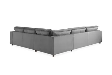Cloudia Hjørnesofa Large Fløyel - Lysegrå - Møbler - Sofaer - Hjørnesofa