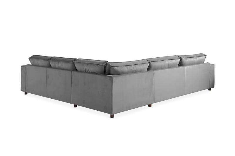 Cloudia Hjørnesofa Large Fløyel - Lysegrå - Møbler - Sofaer - Hjørnesofa