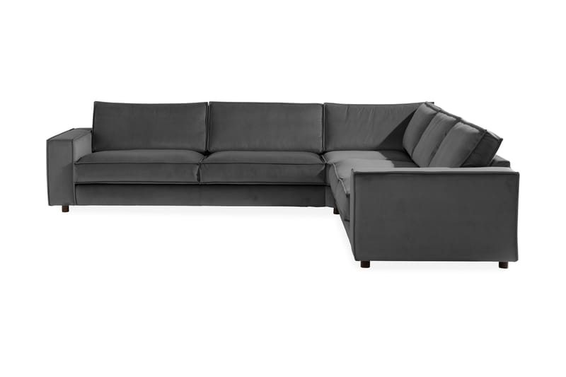 Cloudia Hjørnesofa Large Fløyel - Lysegrå - Møbler - Sofaer - Hjørnesofa