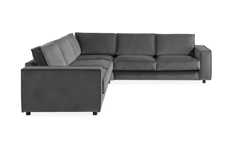 Cloudia Hjørnesofa Large Fløyel - Lysegrå - Møbler - Sofaer - Hjørnesofa