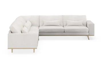 Copenhagen 6-seters L-formet Hjørnesofa i Bouclé - Hvit - Møbler - Sofaer - Hjørnesofa