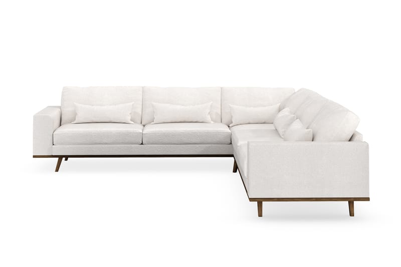Copenhagen 6-seters L-formet Hjørnesofa i Bouclé - Hvit - Møbler - Sofaer - Hjørnesofa